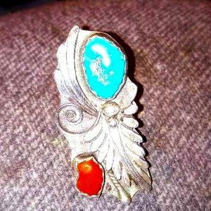 Original Vintage DK Lister Native American Navajo Sterling & Turquoise Ring